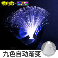 星空小夜灯光纤灯满天星床头卧室睡眠创意梦幻ins浪漫夜光仪台灯 九彩自动变色[USB插电款]