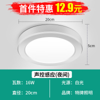 智能吸顶灯声控灯LED家用夜间过道走廊楼梯楼道雷达人体感应灯 特价-声控感应20cm-16瓦-限1个多拍不发