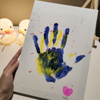 Diy情侣手印|手工一对纪念品实用老公毕业女生送给男朋友生日礼物 Diy手印文艺油画款*送8色颜料包 基础版