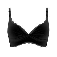 内衣女小胸聚拢无痕无钢圈学生文胸罩套装收副乳防下垂调整型薄款 黑色(单件) 32/70A[上薄下厚]