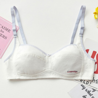无钢圈无海绵学生内衣高中发育期少女文胸初中生夏天薄款显胸小 白色 34/75