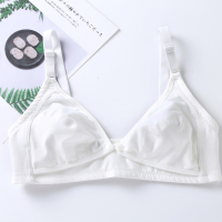 夏季超薄款无钢圈无海绵哺乳内衣女孕妇喂奶前开扣文胸怀孕期胸罩 白色 【款式108】 75/34