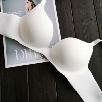 小胸聚拢文胸无钢圈上托胸罩上薄下厚少女一片式无痕夏季内衣白色 白色 70A