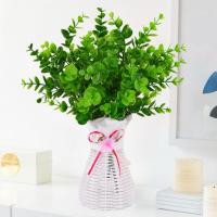 假花仿真花束客厅家居摆件餐桌装饰花摆设花艺茶几小盆栽塑料干花 驼色 尤加利2s+瓶