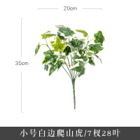 仿真绿萝盆栽室内外装饰塑料盆栽假植物仿真花装饰仿真植物摆件 把束小号7杈白边爬山虎 两束起拍
