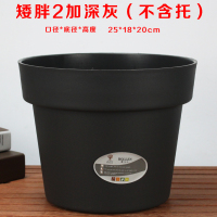 环球新款霍伦系列花盆塑料树脂加厚种植盆月季盆国际加仑花盆 矮胖款2加仑（深灰不含托） 大