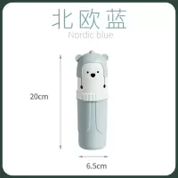 可爱牙刷盒洗漱杯旅行便携式卡通牙筒刷牙杯子创意情侣牙具收纳盒 天蓝色