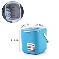 厨余垃圾桶带盖家用厨房干湿分离手提收纳桶双层沥水分类桌面小号 单内桶—浅蓝色（掌柜推荐）