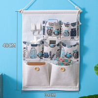 布艺挂手机收纳挂袋壁挂墙挂式宿舍墙上储物袋门后神器悬挂置物袋 普通款花瓶7兜 送挂钩