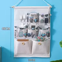 布艺挂手机收纳挂袋壁挂墙挂式宿舍墙上储物袋门后神器悬挂置物袋 普通款花瓶7兜 送挂钩