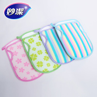 妙洁搓澡手套沐浴花球搓澡巾3只搓背神器后背软毛洗澡刷可爱 少女 3个装(粉色和条纹紫)