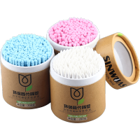 3盒装一次性棉签双头木棒棒脱脂棉双头化妆大棉签尖头木棒掏耳朵 白螺旋头+白尖头丨今日加送一盒随机款/共3盒