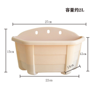 花博士阳台壁挂花盆半圆形塑料仿木悬挂蓄水盆栽绿萝花盆送挂钩 仿木壁挂盆米白色 中等