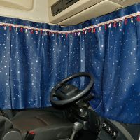 货车专用窗帘解放J6遮阳帘豪沃T7汕德卡欧曼欧马可东风天龙锦三一 深蓝色满天星(加厚) 后窗帘一片