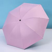 迷你胶囊伞超轻小防晒防紫外线五折伞晴雨两用太阳伞女小巧遮阳伞 [三折折叠伞]UV-粉色