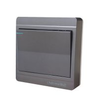 锦迈灰色明装开关插座面板1-10开16A三孔五十二十孔单控/双控开关 灰色明装一开单控