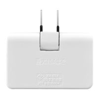 超薄两扁插头转换器一分三电视柜靠墙插座电源扩展器无线折叠插头 一个装白色