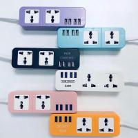 英规港版多功能排插带USB智能万用插座香港英标插线板 S204美标1.8米/2.1a