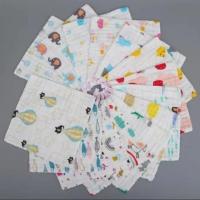 宝宝毛巾全棉纱布洗脸巾婴幼儿童小方巾童巾新生儿洗澡巾小孩手帕 六层高密纯棉纱布方巾25*25 图案随机 3条装