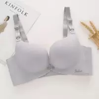 哺乳内衣女怀孕期孕妇文胸聚拢薄款防下垂一片式产后专用喂奶胸罩 银灰色 75B