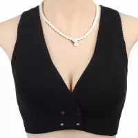 哺乳文胸聚拢防下垂母乳期孕妇胸罩产后喂奶内衣前开扣无钢圈薄款 黑色 均码[90-140斤]