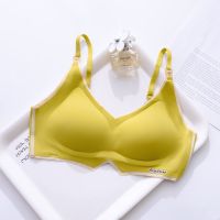 孕妇哺乳内衣文胸泰国乳胶孕期期冰丝喂奶聚拢防下垂透气上开扣 黄色 M(34/75A-C)