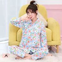 空气棉月子服春秋冬季加厚产后孕妇睡衣哺乳期喂奶保暖衣产妇套装 空气棉雏菊 M[80-100斤]