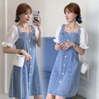 哺乳衣哺乳夏装时尚妈妈孕妇大码喂奶衣外出衣服潮妈辣妈款连衣裙 2130常规款蓝色 M