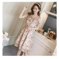 哺乳期夏装修身显收浦乳连衣裙产后辣妈款母乳衣服外出时尚喂奶 M 卡其色