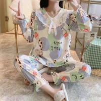 2021新款月子服春夏产后透气喂奶哺乳衣套装产妇夏季薄款吸汗睡衣 长颈鹿 M码建议[80-105斤]