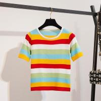 哺乳装外出时尚夏季辣妈款哺乳条纹上衣牛仔裙套装产后外穿喂奶裙 单件黄色条纹哺乳上衣(横拉链) S