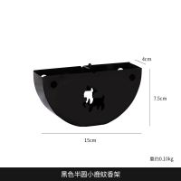 创意鸟笼款蚊香架盘托檀香炉室内家用驱蚊接灰盘北欧铁艺装饰摆件 黑色-半圆小鹿款蚊香架