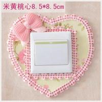 满四个开关套布艺蕾丝防尘罩开关贴布艺保护套充电插座贴 桃心米黄苏菲单开 详情