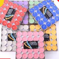 酥油灯供佛100粒4到8小时家用七彩蜡烛50粒植物酥油无烟蜡烛批发 黄色 1.5小时(50粒)2盒