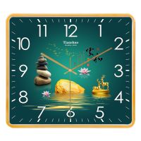 天朔静音家用挂钟卧室挂表客厅石英钟日历钟表创意时钟简约现代钟 TS-001 26cm*26cm简约版