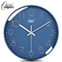 康巴丝挂钟客厅大气钟表家用现代简约时尚时钟挂墙静音石英钟 28厘米 深蓝
