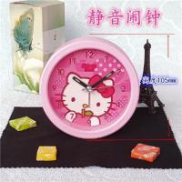 儿童小猪卡通闹钟创意学生带灯光会说话静音床头大声打铃卡通闹钟 圆形KT静音不带灯