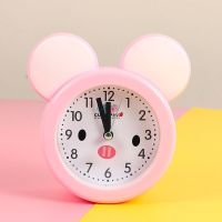 儿童专用闹钟可爱卡通学生用钟表男孩女孩卧室床头钟玩具机器人 大耳朵 粉色