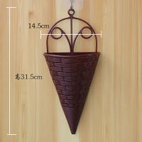 挂墙花篮仿真花套装挂壁饰墙挂篮假花室内吊篮墙面装饰花艺挂件 【单个扇挂篮】