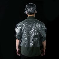 一次性烫染发披肩围脖焗油理发店专用塑料防水加厚发廊免洗围布 一次性披肩70*120一百张