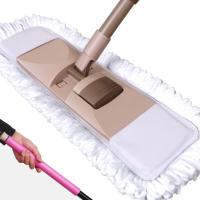 懒人平板拖把家用一拖净免手洗旋转干湿两用拖地神器木地板地拖布 咖色共1布[无刮水板]