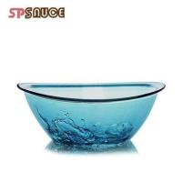 日本家用洗脸盆塑料盆大号加厚洗衣盆透明儿童婴儿洗面盆洗脚盆子 蓝色