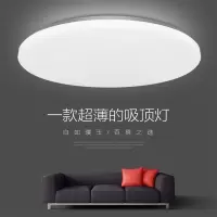 圆形led吸顶灯卧室灯新款客厅灯具简约现代家用餐厅阳台房间灯饰 全白 26CM-透镜LED12W白光