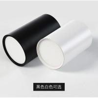 免开孔吸顶天花灯圆形吊线 吊杆 筒灯明装筒灯cob明装射灯 5瓦白光75*100m 黑壳筒灯