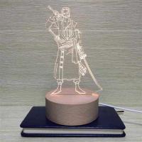 海贼王索隆动漫周边小夜灯动漫台灯手办床头灯DIY卧室送男女生。 榉木调光暖白光索隆-69E 均码