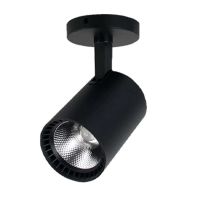 led射灯明装射灯家装背景墙服装店商场聚光超亮免开孔吸顶式射灯 白光6000K 7W 白富美款 吸顶式 黑壳