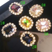 无孔平底贴钻钻扣水钻扣花盘扣diy手工配件辅料箱包头饰鞋服材料 1#金底矿黑钻(5个) 14*16MM