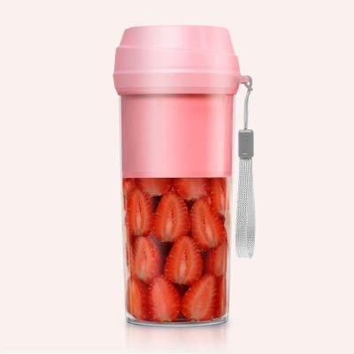 勒仕便携式榨汁机家用水果小型充电炸果汁机迷你全自动学生榨汁杯 标准版 粉色.