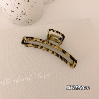 韩国豹纹金属抓夹大号发抓冷淡风发夹后脑勺头发夹子发卡盘发头饰 弧形豹纹-抓夹