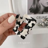 韩国秋冬发饰ins风奶牛纹板材夹子头饰发夹女后脑勺头发抓夹发卡 双层抓夹